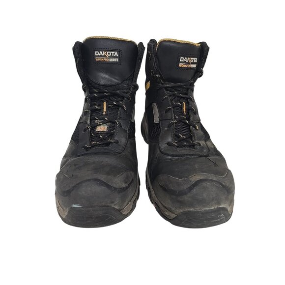 Dakota Men's Steel Toe Steel Plate Mid Cut Safety Hiker Boots 2401 Black 10W/L - Picture 6 of 7